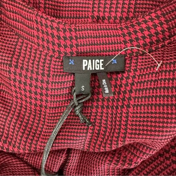 NWT PAIGE Isabelle Dress Rumba Red Check Raw Ruffle Size S - Picture 7 of 11